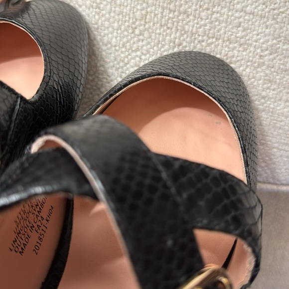 J. Crew Logan Mary Jane ballet flats in black snake-embossed Italian leather - Picture 8 of 10